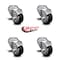Service Caster 3 Inch Black Polyurethane Wheel Swivel Bolt Hole Caster Set with Brake SCC SCC-BH20S314-PPUB-BLK-TLB-4 - alternate 5